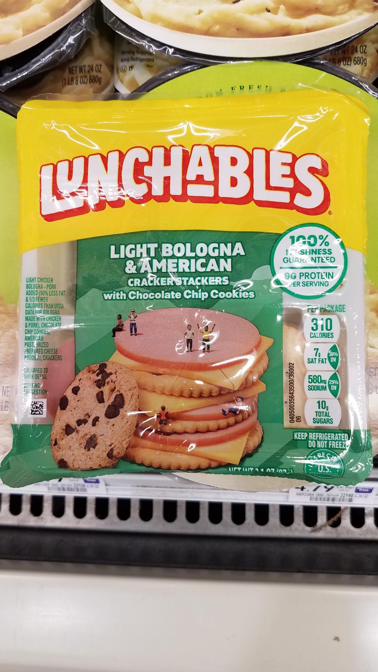 A package of Lunchables foods is shown in Tallahassee, Florida on Wednesday, April 17, 2024.  Consumer Reports is calling for Lunchables to be removed from school trays across the country after discovering high levels of lead, sodium and a potentially harmful chemical in their packaging.