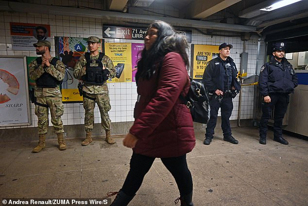The National Guard has been deployed in New York City subways, a move Gov. Kathy Hochul acknowledged was more about making people feel safe and less about any real increase in crime.